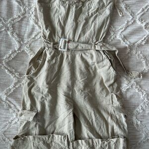 Stylish Tan Jumpsuit with Belt